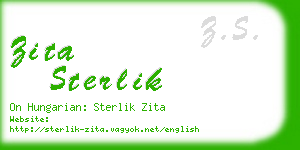 zita sterlik business card